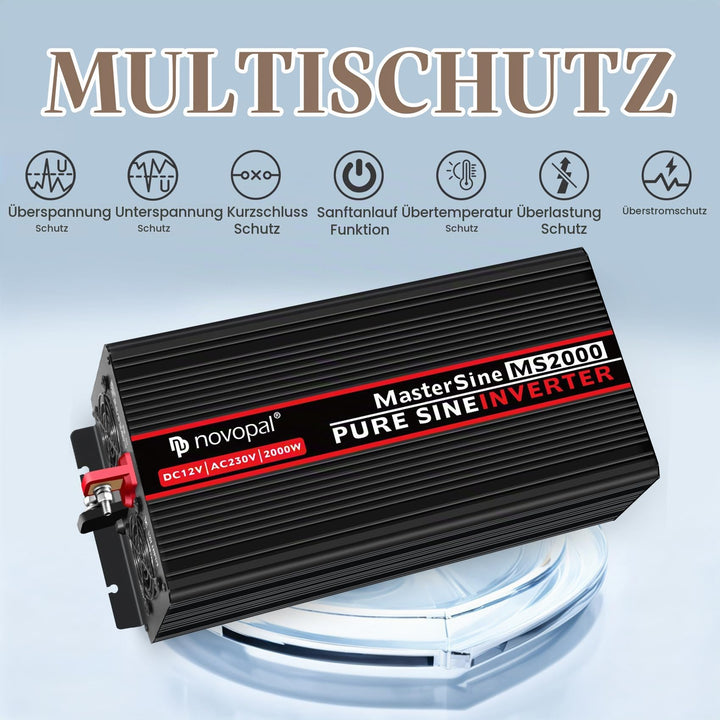Wechselrichter 2000W 12V auf 230V Reiner Sinus mit Fernbedienung - Bild 4