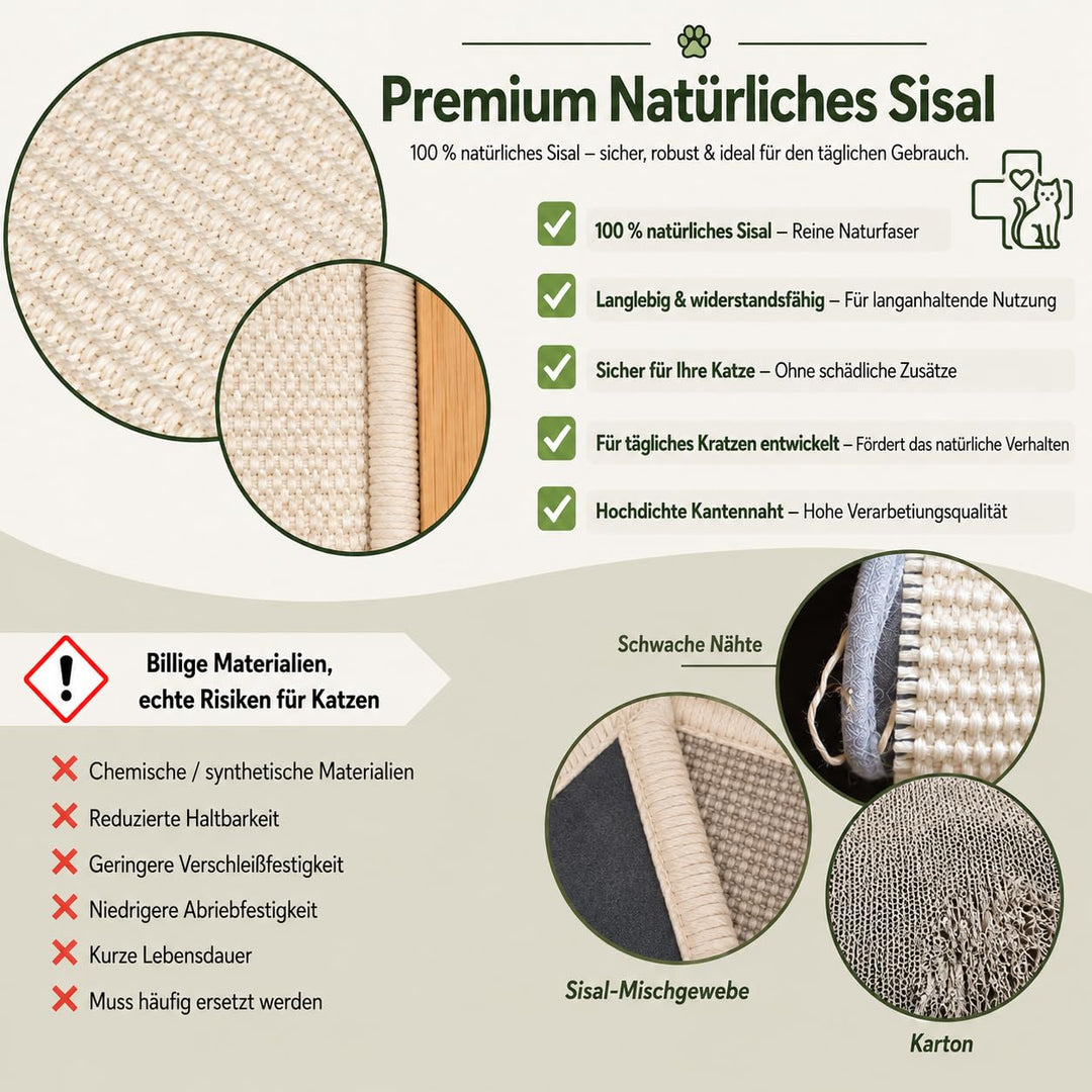 Katzen-Kratzbett Massivholz Natursisal 67x42 cm 2-in-1 Liege - Bild 5