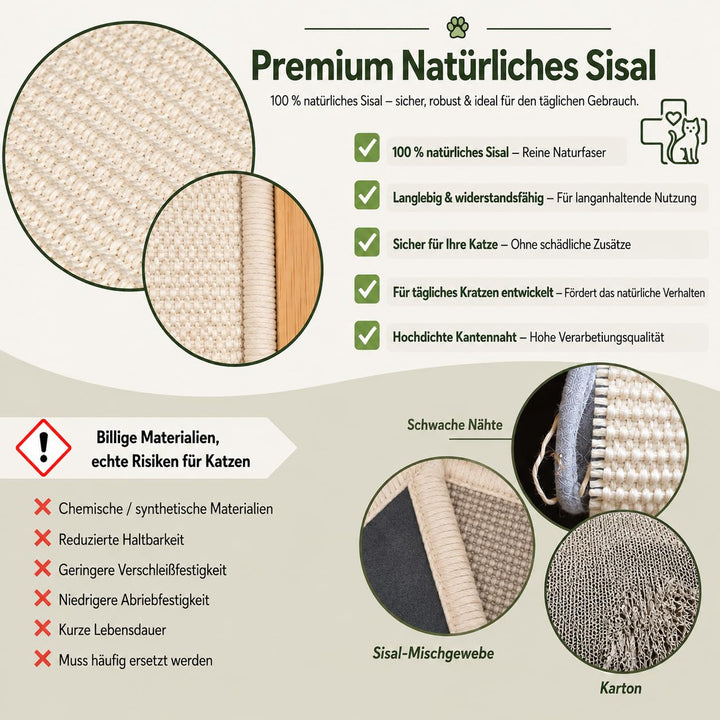 Katzen-Kratzbett Massivholz Natursisal 67x42 cm 2-in-1 Liege - Bild 5