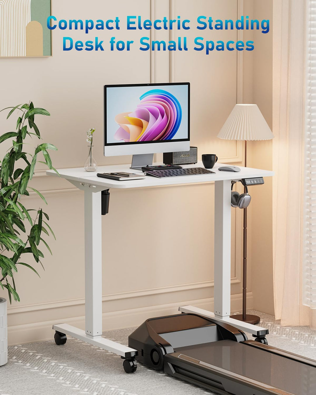 Schreibtisch elektrisch höhenverstellbar 80x60 cm mit Memory Homeoffice
