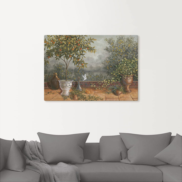 Leinwandbild Garten Motiv 100x70 cm auf Holzrahmen fertig zum Aufhängen - Bild 8