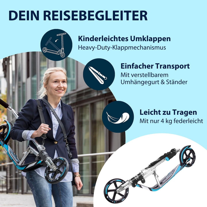 Cityroller Aluminium 205mm klappbar höhenverstellbar bis 100 kg - Bild 4