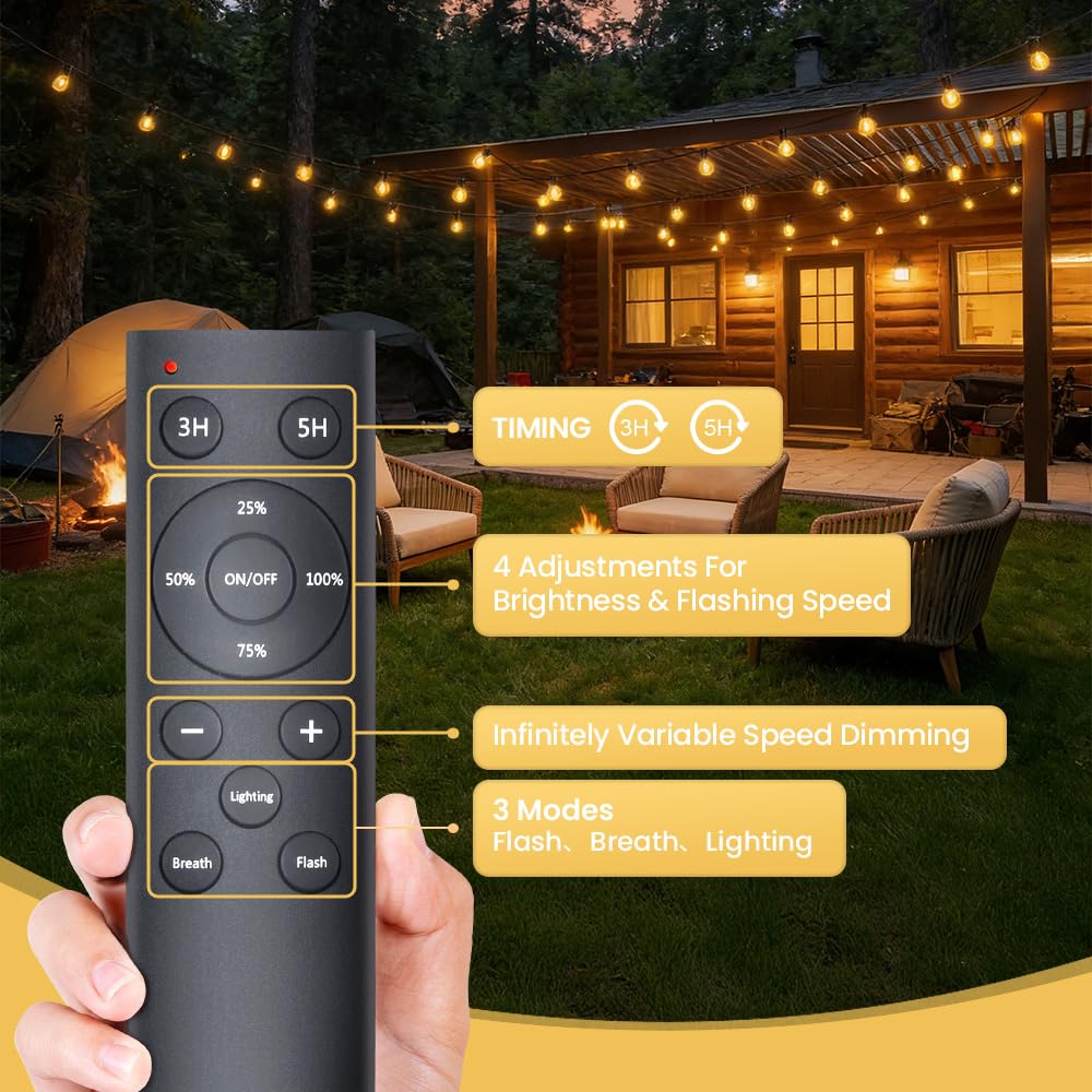 LED Lichterkette Outdoor 60m dimmbar mit Fernbedienung warmweiss - Bild 5