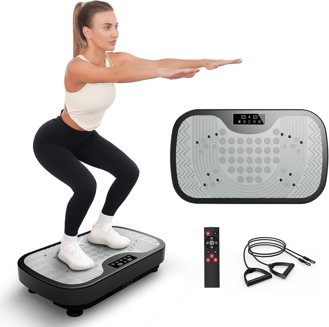 Vibrationsplatte mit 99 Stufen und 9 Modi für Ganzkörper-Training