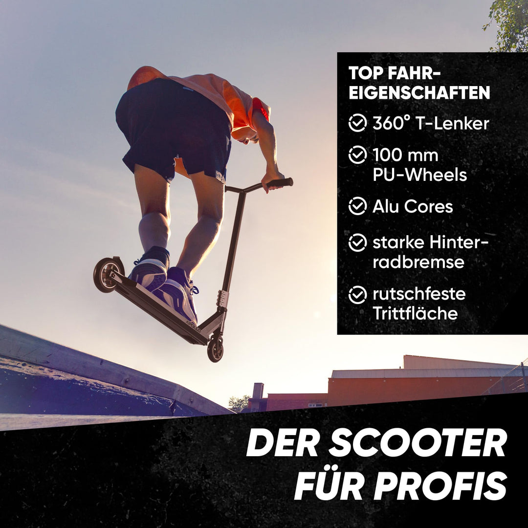 Stunt Scooter Aluminium ABEC-9 100mm PU-Räder für Kinder ab 10 - Bild 3