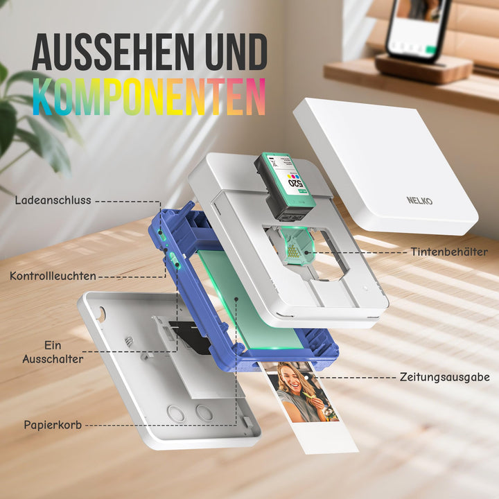 Fotodrucker fuer Smartphone kompakt weiss mit Bluetooth - Bild 6