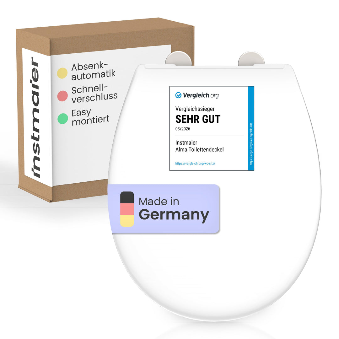WC-Sitz oval mit Absenkautomatik Duroplast Weiß antibakteriell