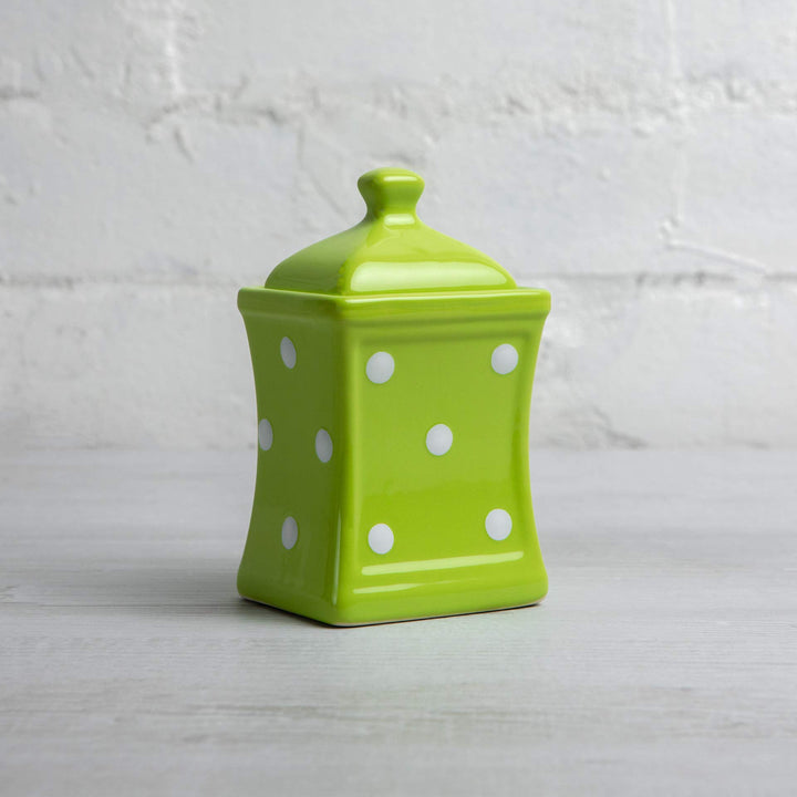 Keramik Vorratsdose mit Deckel 150 ml Grün Weiss Polka Dots - Bild 6