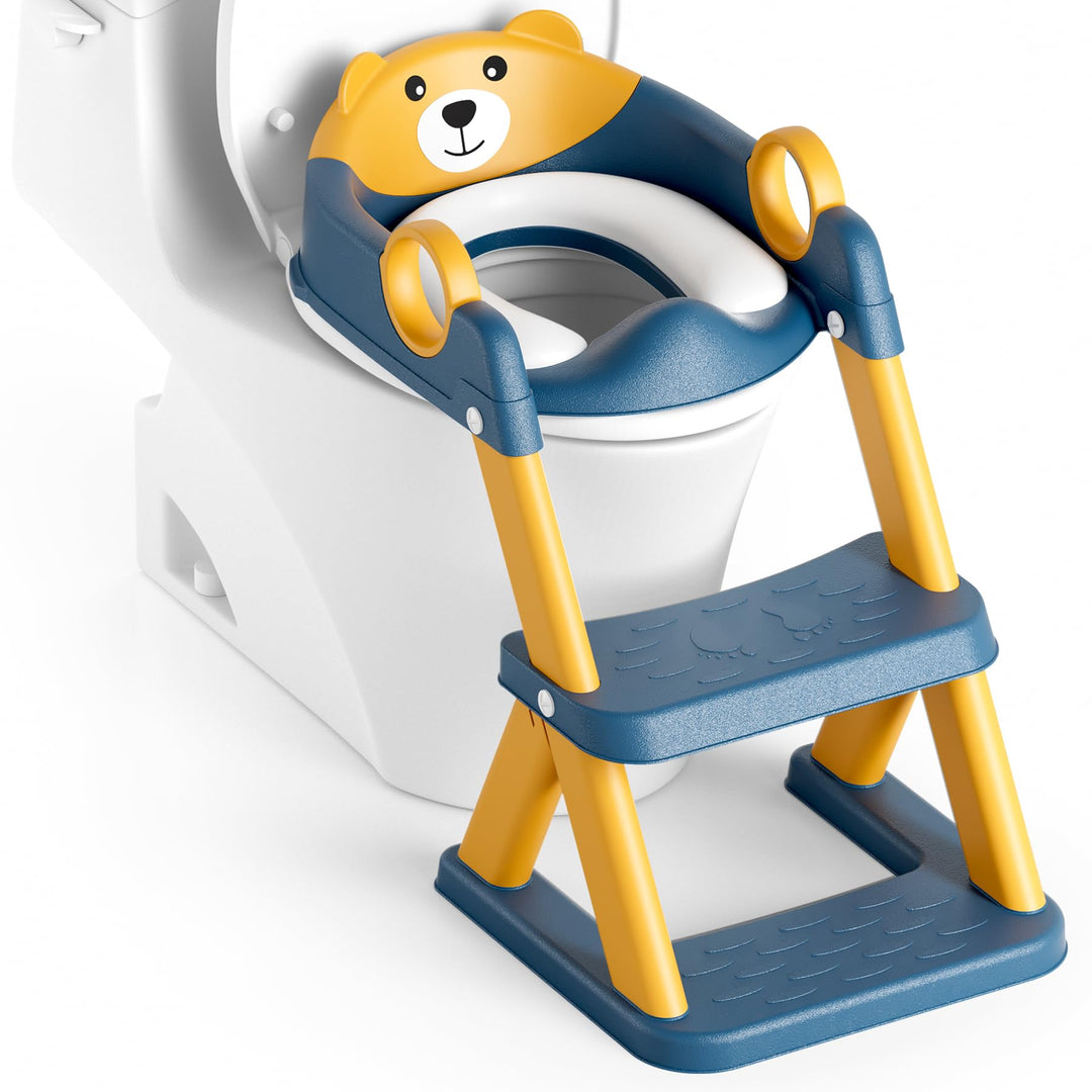 Toilettentrainer mit Treppe höhenverstellbar 2-in-1 Blau/Gelb