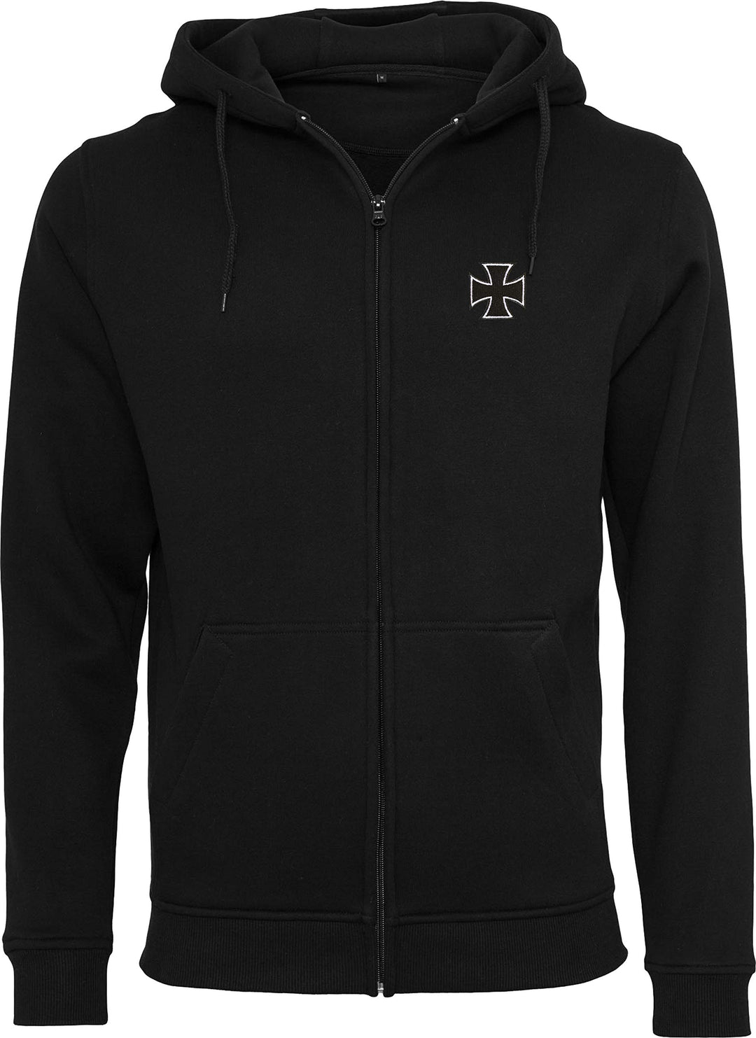 Zip-Hoodie Herren Biker-Design mit Stickerei &amp; Siebdruck Schwarz - Bild 2
