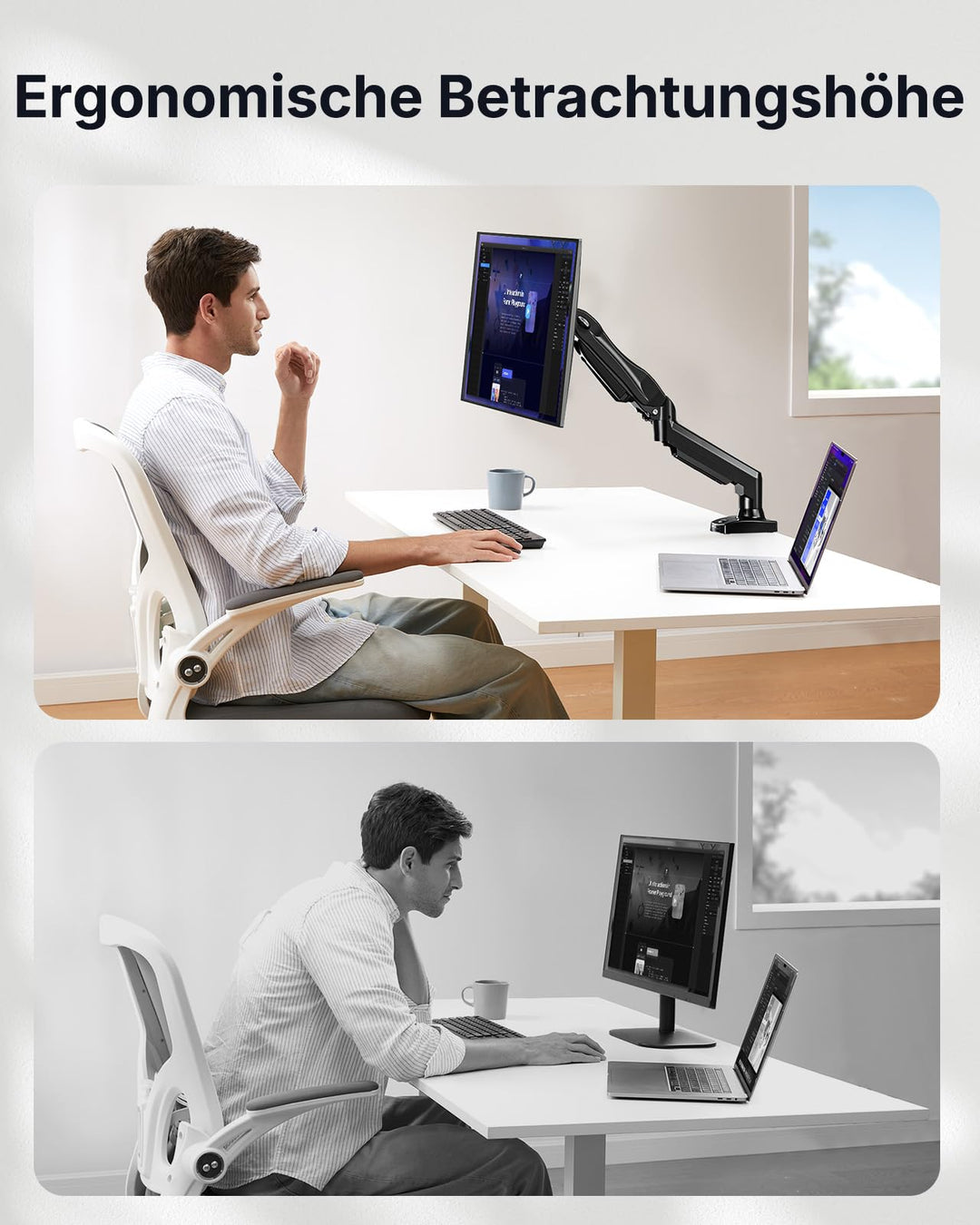 Monitorarm 13–32 Zoll VESA 75/100 mm höhenverstellbar bis 9 kg - Bild 7