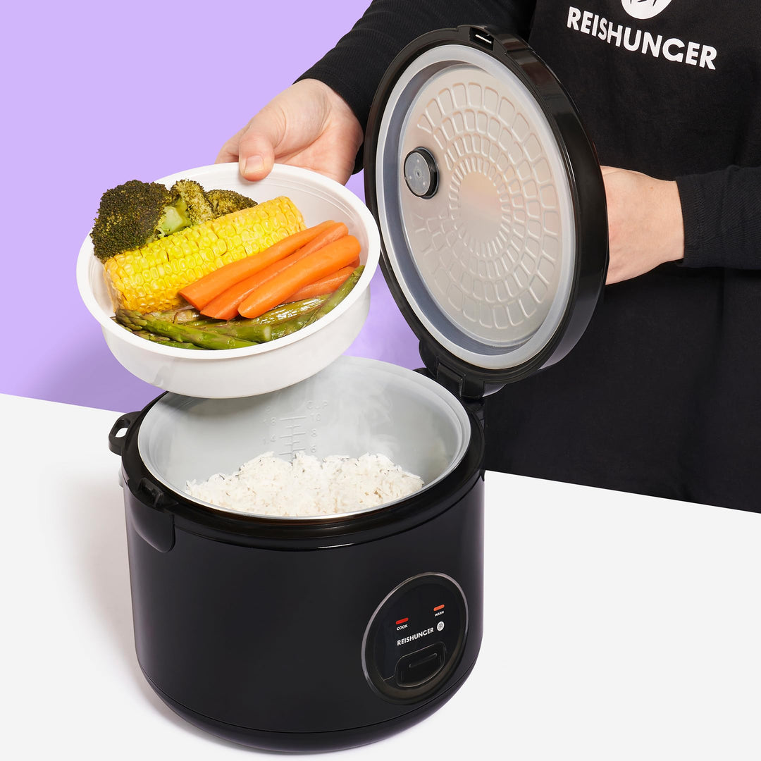 Reiskocher mit Keramikbeschichtung 1,8L 700W Dampfgarer 10 Portionen - Bild 3