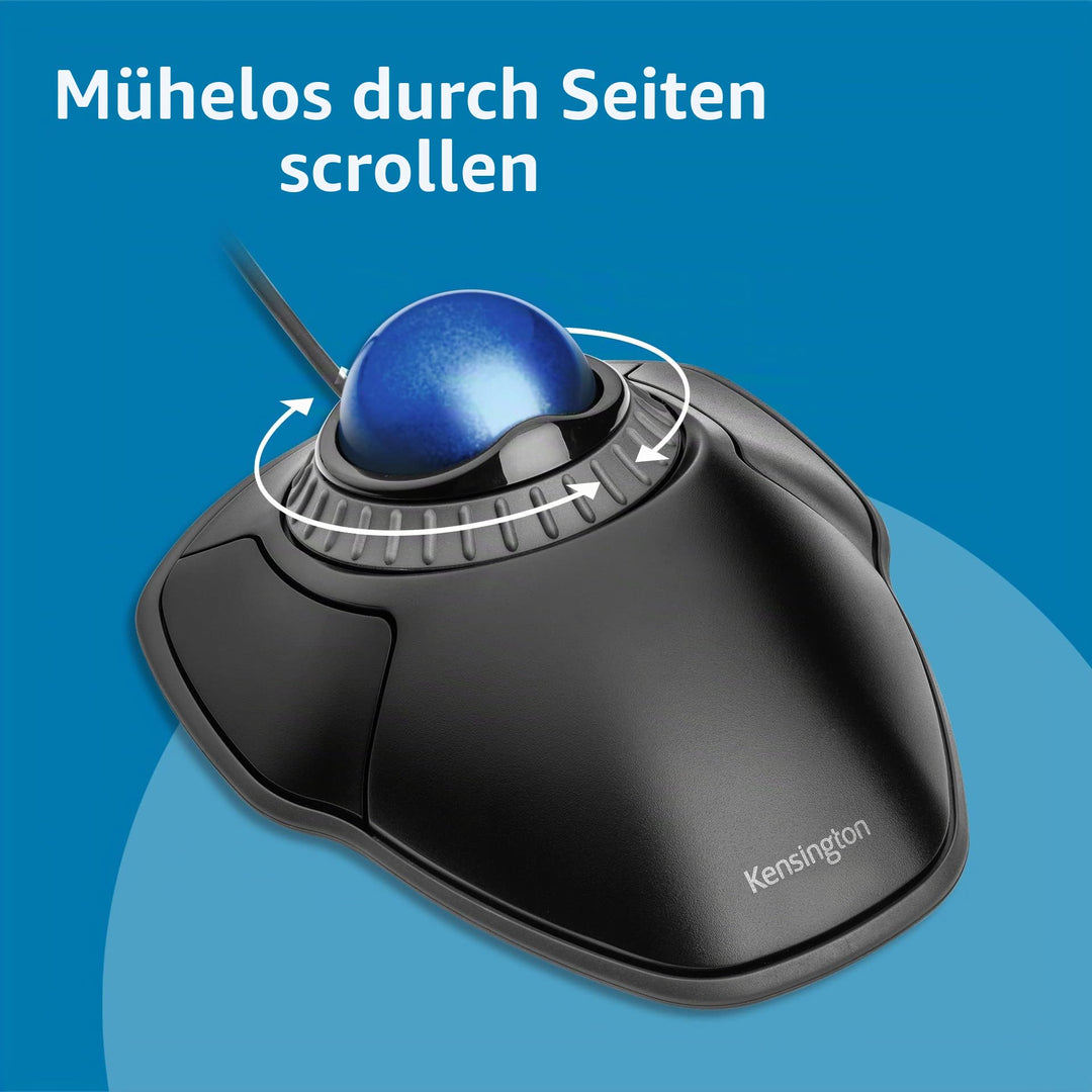 Trackball-Maus kabelgebunden mit Scroll-Ring 40mm Kugel ergonomisch - Bild 4