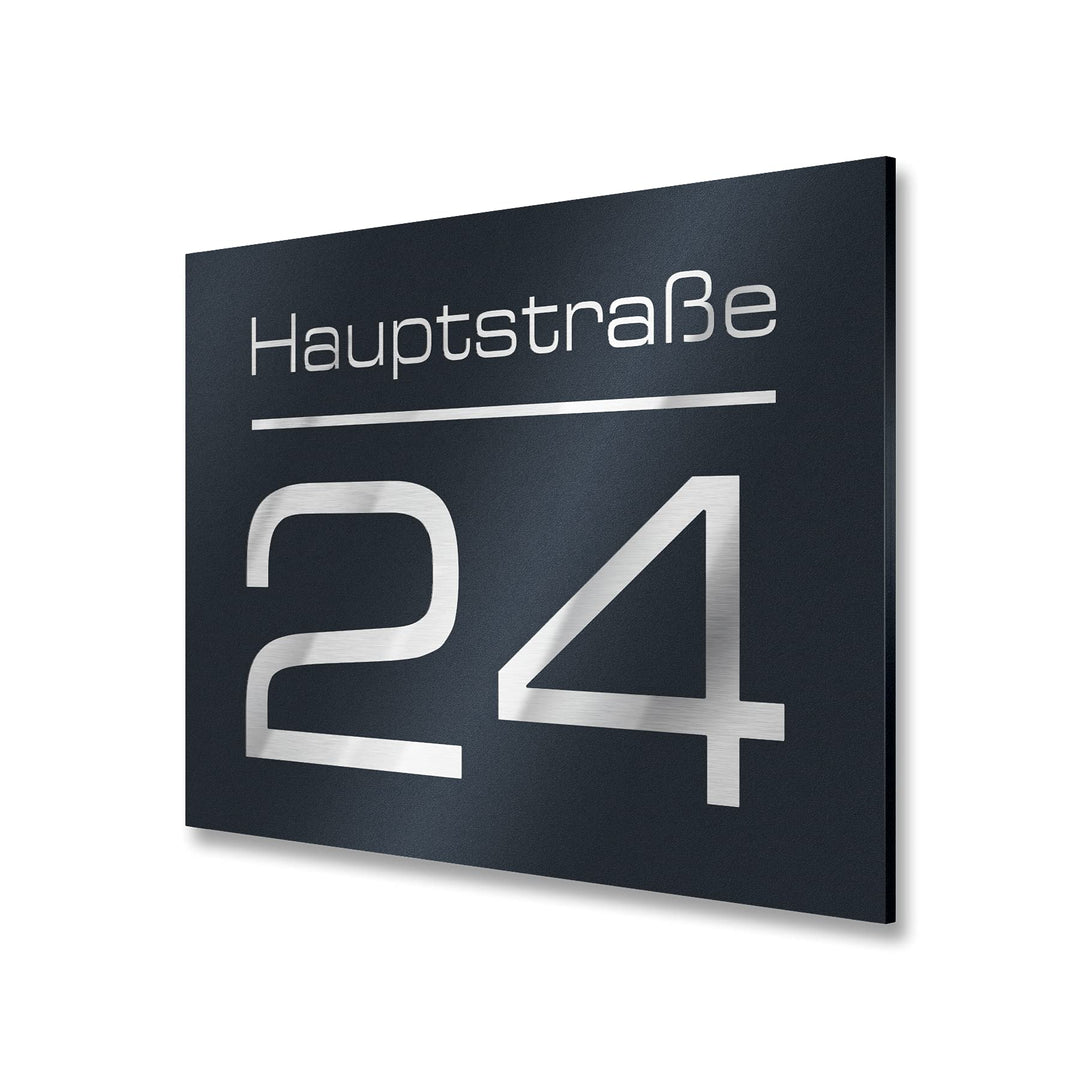 Hausnummernschild mit Gravur Anthrazit-Grau 250x175 mm individuell - Bild 2