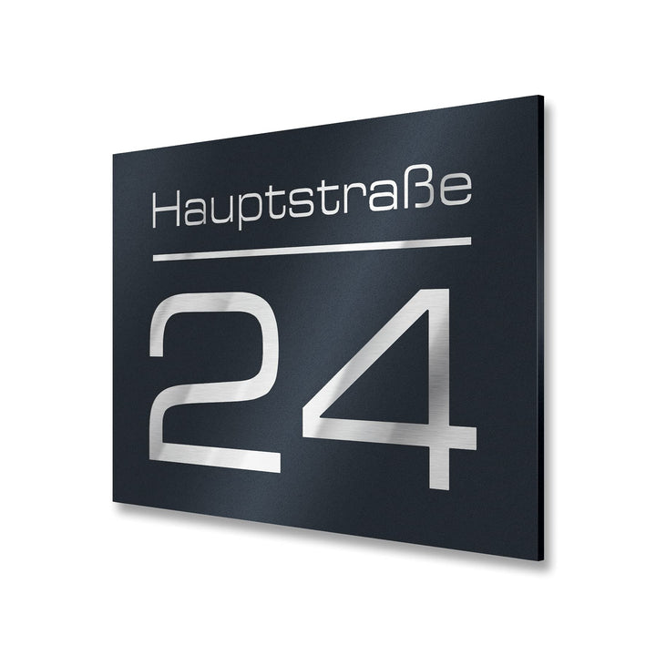 Hausnummernschild mit Gravur Anthrazit-Grau 250x175 mm individuell - Bild 2