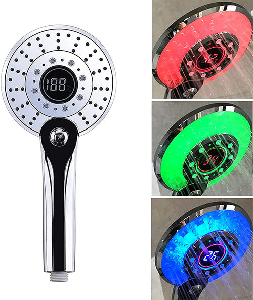 LED Duschkopf mit Temperaturanzeige 3 Farbwechsel 3 Modi