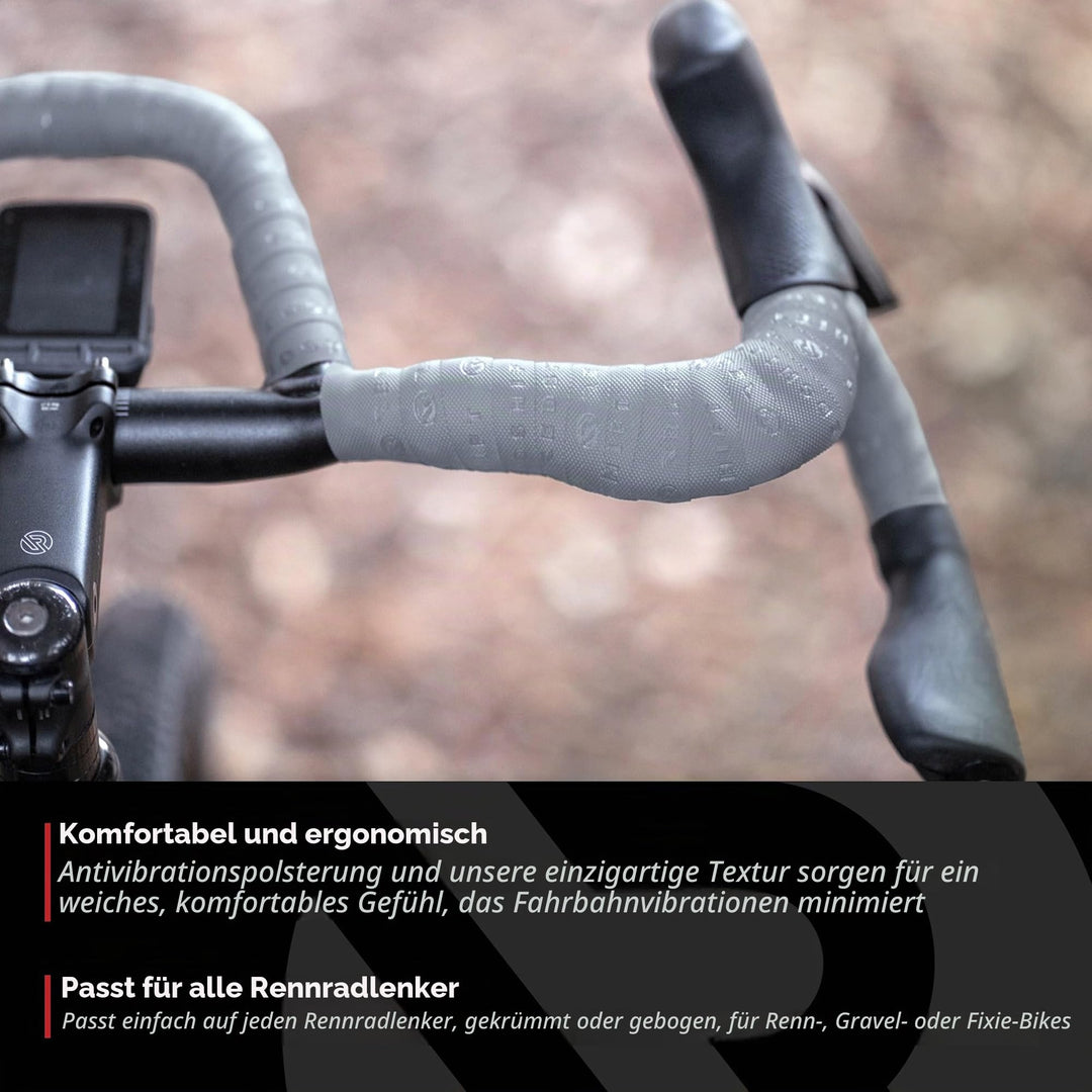 Lenkerband Rennrad extra lang 315 cm, 3 mm Schaumstoff, Grau - Bild 3
