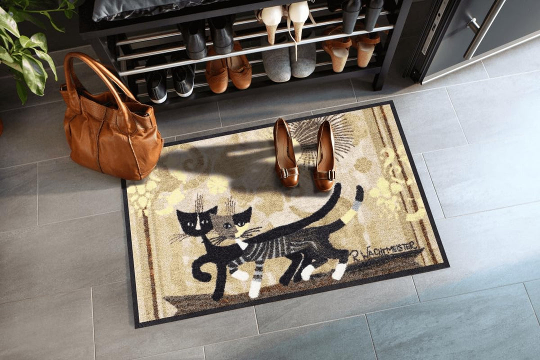 Fussmatte Katzen-Motiv 50x75 cm waschbar rutschfest für Eingang - Bild 2