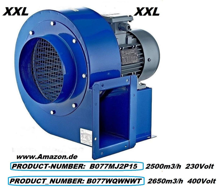 Industrie Radialgebläse 400V 600W 2650m³/h Stahl schwarz - Bild 5