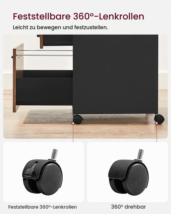 Rollcontainer mit 2 Schubladen und Rollen für Büro und Schreibtisch - Bild 7