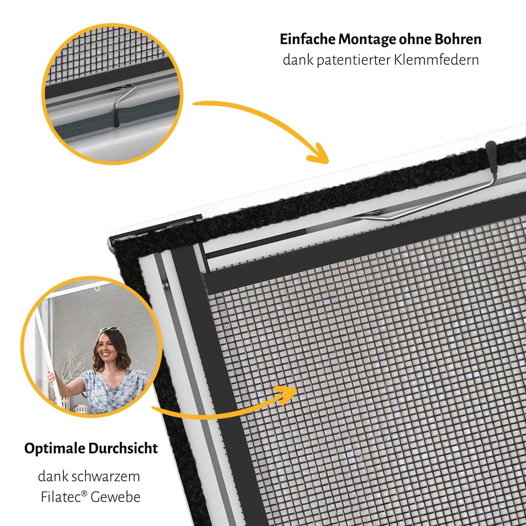Fliegengitter bodentiefe Fenster Aluminium 130x220 cm ohne Bohren - Bild 4