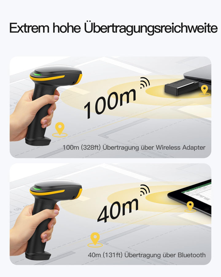 Barcode Scanner Kabellos 1D 2D QR Code Bluetooth 2.4G USB - Bild 7