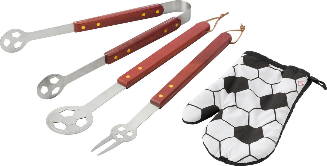 Grillset Fussball-Design 5-teilig mit Schürze &amp; Handschuh - Bild 2