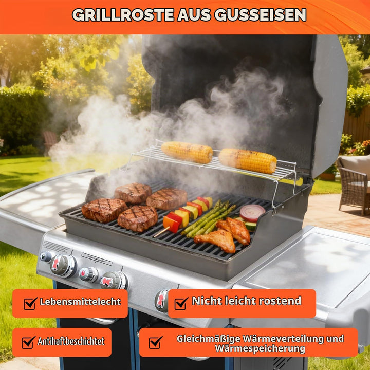 Grillrost Gusseisen 49,5x33cm für Weber Genesis 300 Serie 2er-Set - Bild 7