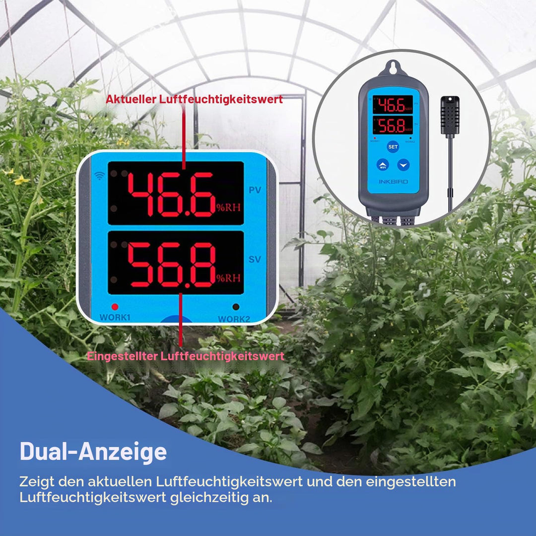 Feuchtigkeitsregler WLAN mit App 10–99%RH Doppelrelais 2200W - Bild 5