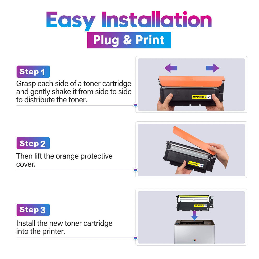 Toner Set 4-farbig kompatibel mit HP 117A W2070A-W2073A - Bild 5
