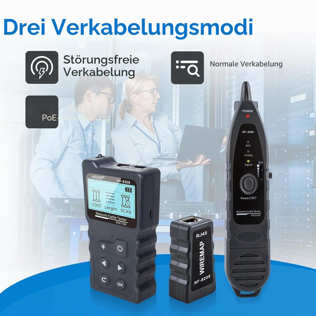 Netzwerkkabel-Tester mit PoE-Prüfung LAN CAT5 CAT6 Längentest bis 200m - Bild 3