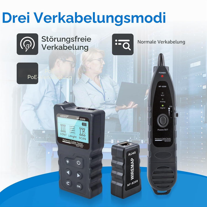 Netzwerkkabel-Tester mit PoE-Prüfung LAN CAT5 CAT6 Längentest bis 200m - Bild 3