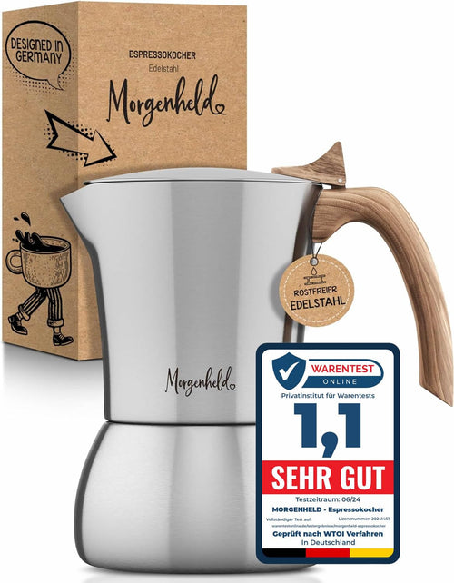 Espressokocher Edelstahl 6 Tassen für alle Herdarten inkl. Induktion