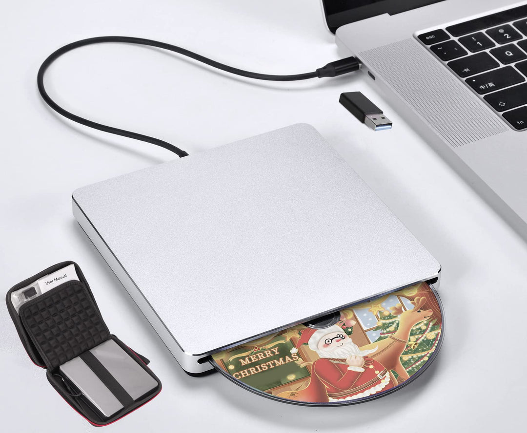 Externes CD DVD Laufwerk USB-C Slot-in Aluminium für MacBook Laptop - Bild 2