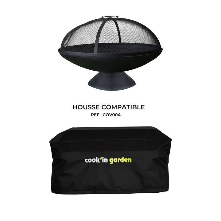 Feuerschale Gusseisen mit Funkenschutzhaube Ø58cm für Terrasse - Bild 9