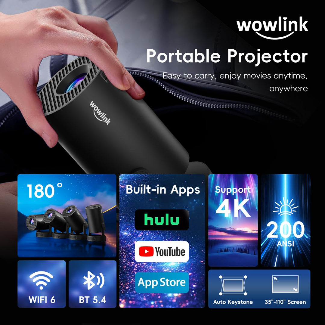Mini Beamer 1080P Full HD WiFi 6 Bluetooth mit integrierten Apps - Bild 2