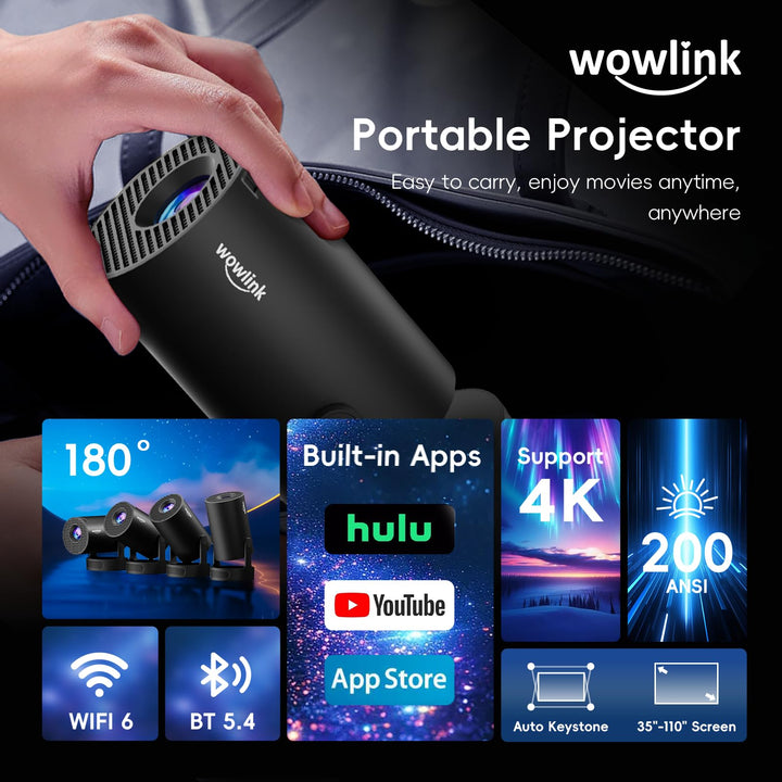 Mini Beamer 1080P Full HD WiFi 6 Bluetooth mit integrierten Apps - Bild 2