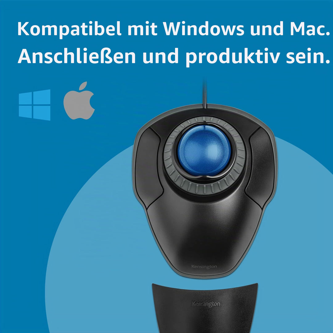 Trackball-Maus kabelgebunden mit Scroll-Ring 40mm Kugel ergonomisch - Bild 6