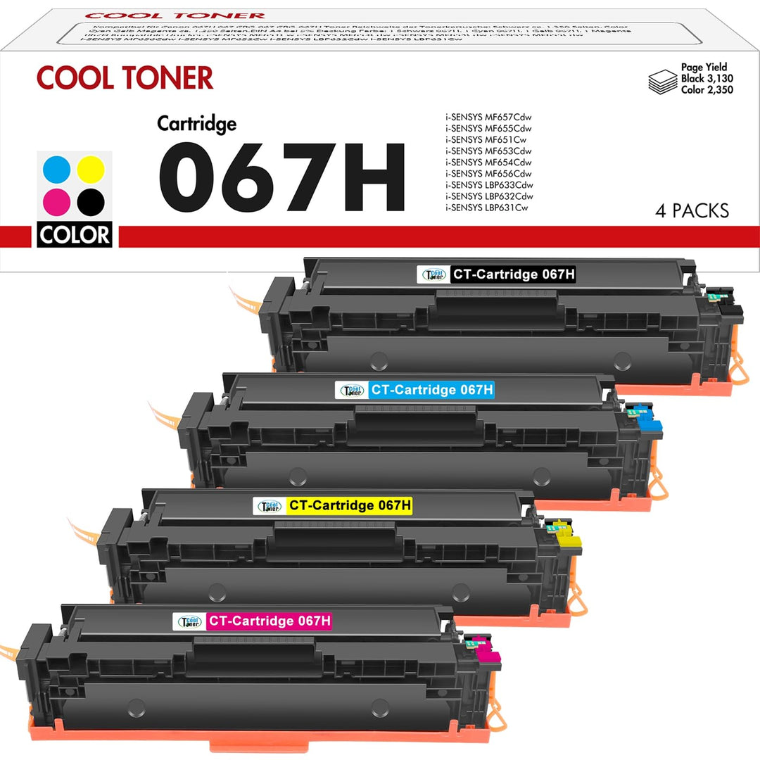 Toner-Set 4-Pack für Canon i-SENSYS MF657Cdw Schwarz Cyan Magenta Gelb
