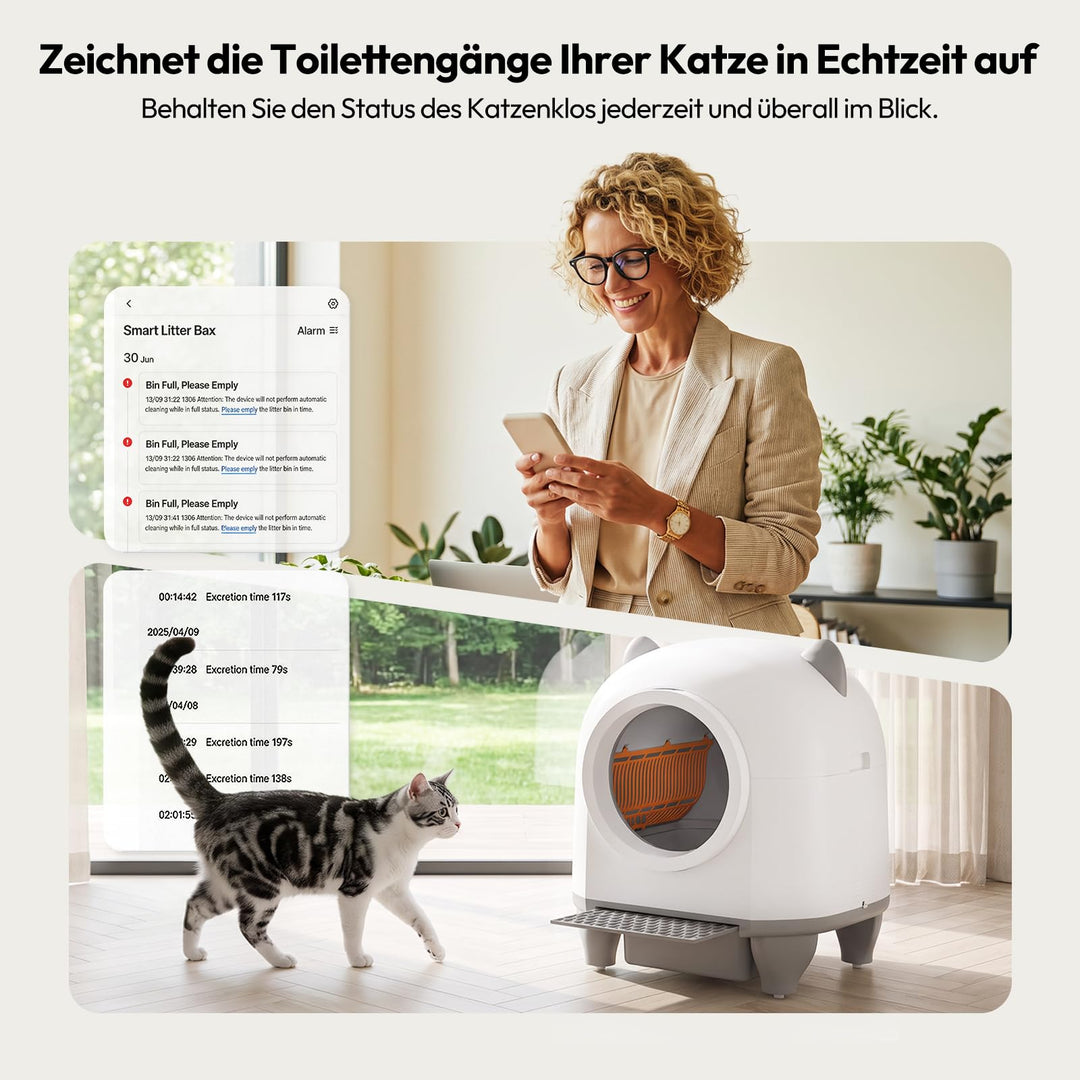 Automatisches Katzenklo 90L mit App-Steuerung und Sicherheitssensoren - Bild 2