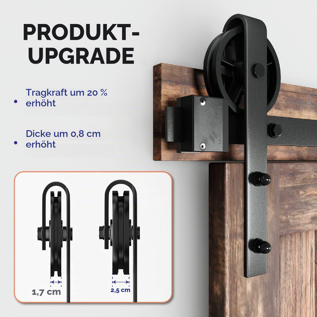 Schiebetür Schienen-Set Stahl schwarz 183 cm bis 105 kg Traglast - Bild 4