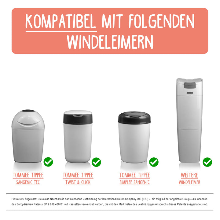 Windeleimer Nachfüllfolie 16er-Pack für Kassetten kompatibel - Bild 4