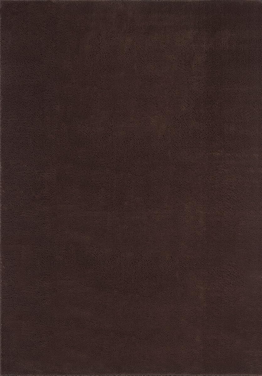 Kurzflor Teppich Felloptik Braun 160x220 cm waschbar weich - Bild 2