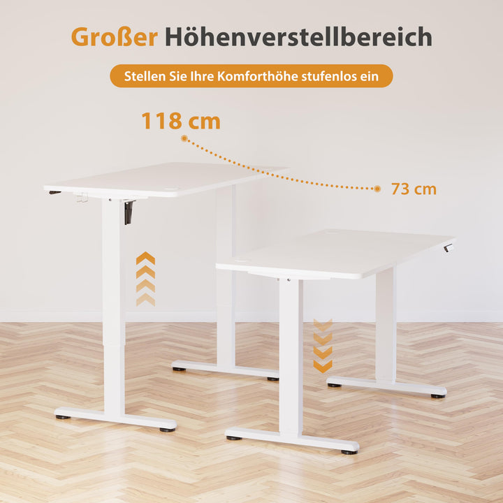 Höhenverstellbarer Schreibtisch 120x60 cm mit 2 Speichertasten - Bild 6