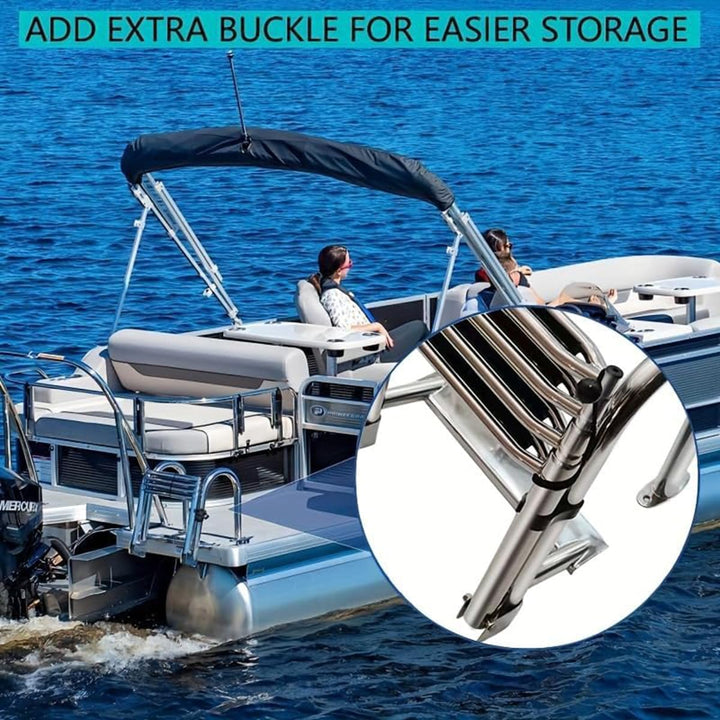 Badeleiter Edelstahl 316 klappbar 4 Stufen 240 kg fuer Pool und Boot - Bild 4