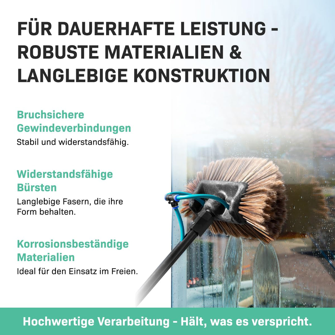 Teleskop Waschbürste mit Wasseranschluss ausziehbar 1,6–6,5 m - Bild 6