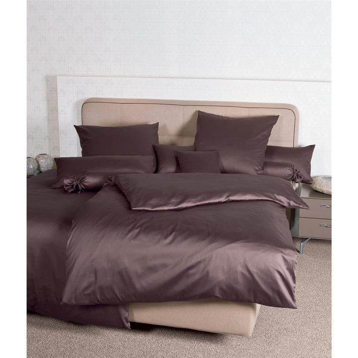Mako-Satin Bettwäsche Uni Schoko 135x200 cm 100% Baumwolle