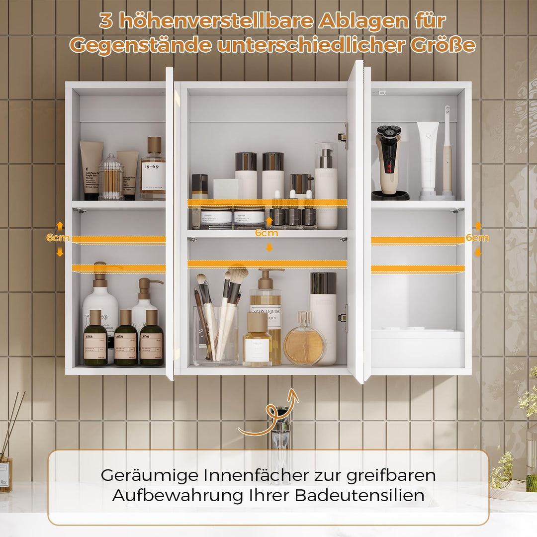 Spiegelschrank Bad LED 3 Farbtemperaturen mit Steckdose 60×80 cm - Bild 6