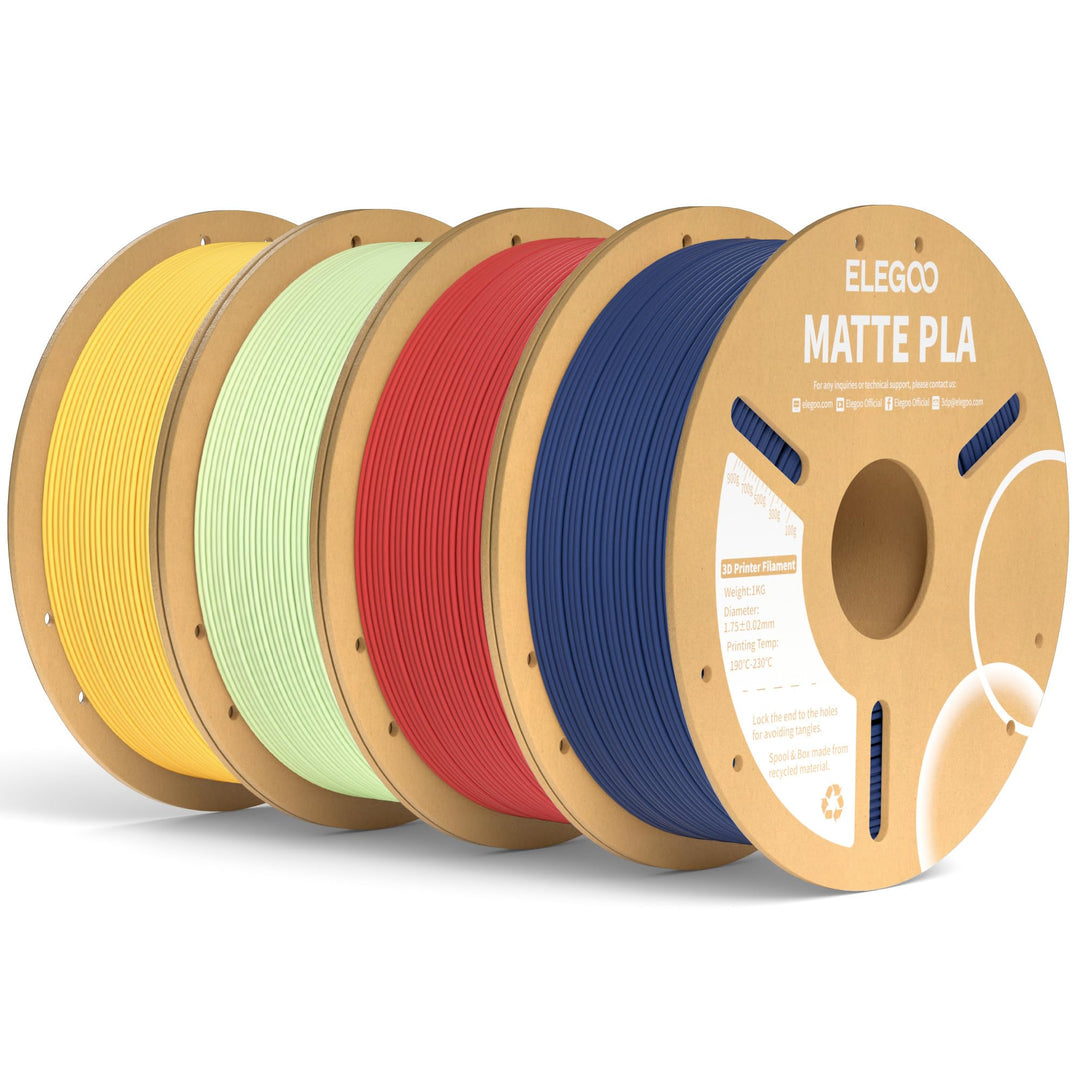 Matte PLA Filament 1.75mm 4kg Set Marineblau Rubinrot Mintgrün Gelb