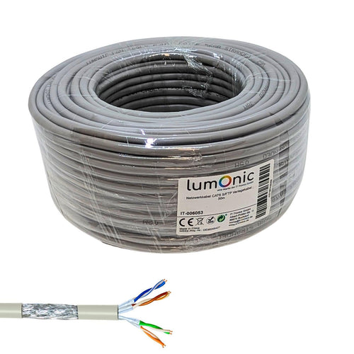 Netzwerkkabel CAT6 S/FTP 50m Verlegekabel geschirmt bis 250 MHz